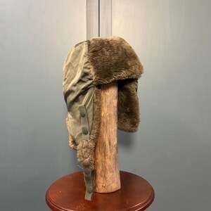 VTG US Military Helmet Flyers Winter B9B Wool Blend Trapper Hat